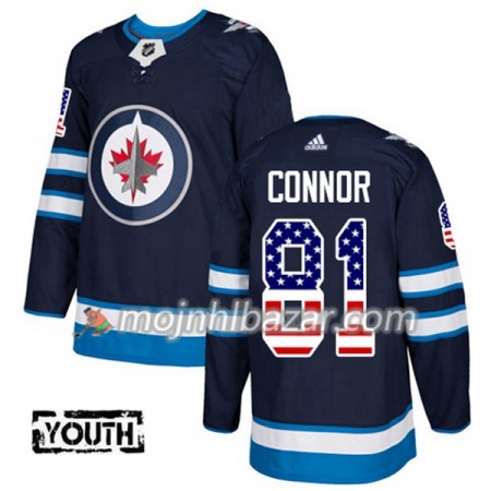 Dresovi Winnipeg Jets Kyle Connor 81 Adidas 2017-2018 Navy Plava USA Flag Fashion Authentic - Dječji Dresovi Winnipeg Jets Kyle Connor 81 Adidas 2017-2018 Navy Plava USA Flag Fashion Authentic - Dječji